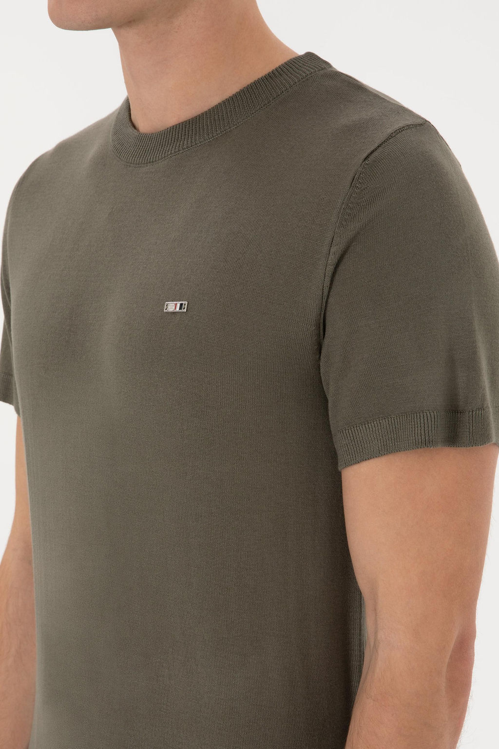 Erkek Slim Fit Bisiklet Yaka Koyu Haki Ti__rt Sepette S_rpriz _ndirim - U.s. polo assn фото 14