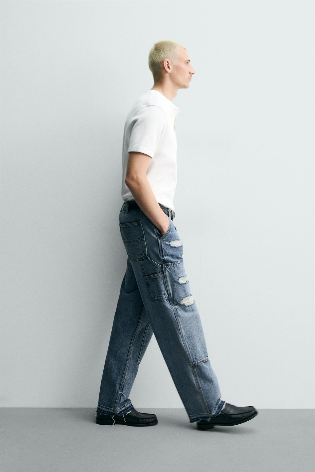 JEANS BOLSILLO CARPINTERO RELAXED FIT / Azul - Zara фото 6