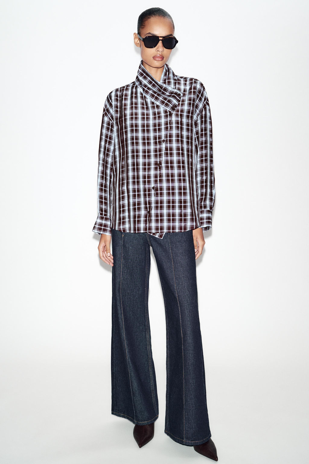 CHECK WRAP SHIRT - Zara фото 10