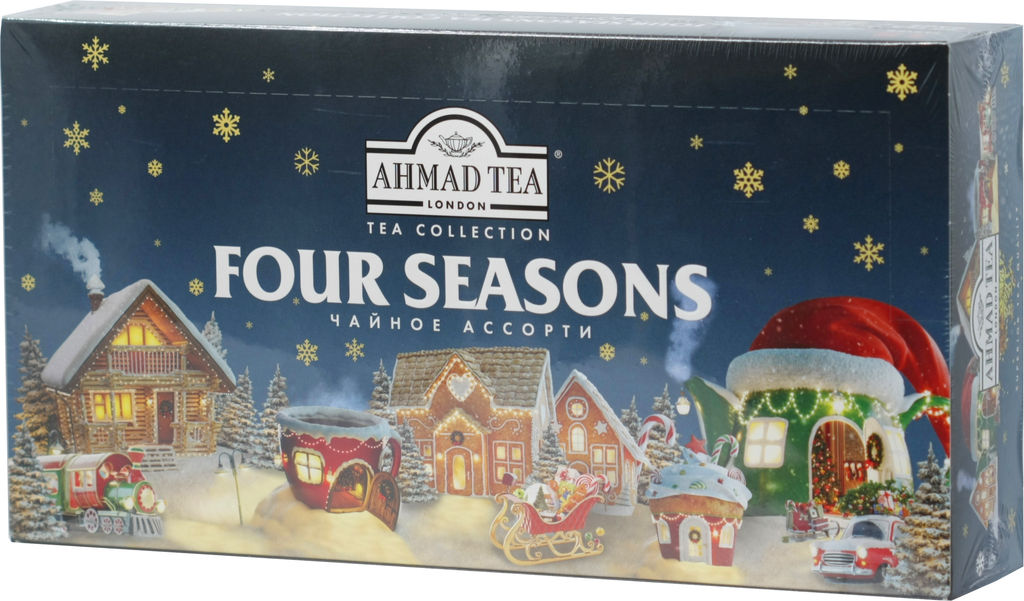 AHMAD TEA. Новый год. Ассорти Зимнее Four Seasons карт.упаковка, 90 пак.