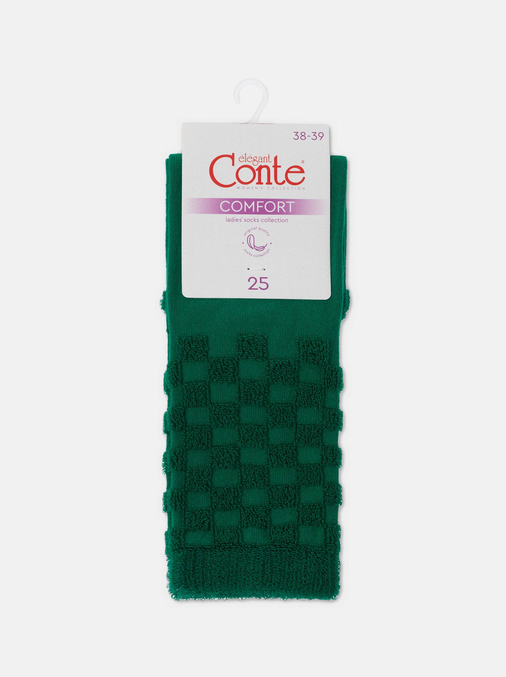 Цена за 2 пары. Носки Теплые CONTE COMFORT Махровые носки из хлопка с объемными рисунками зеленый - Conte elegant фото 10