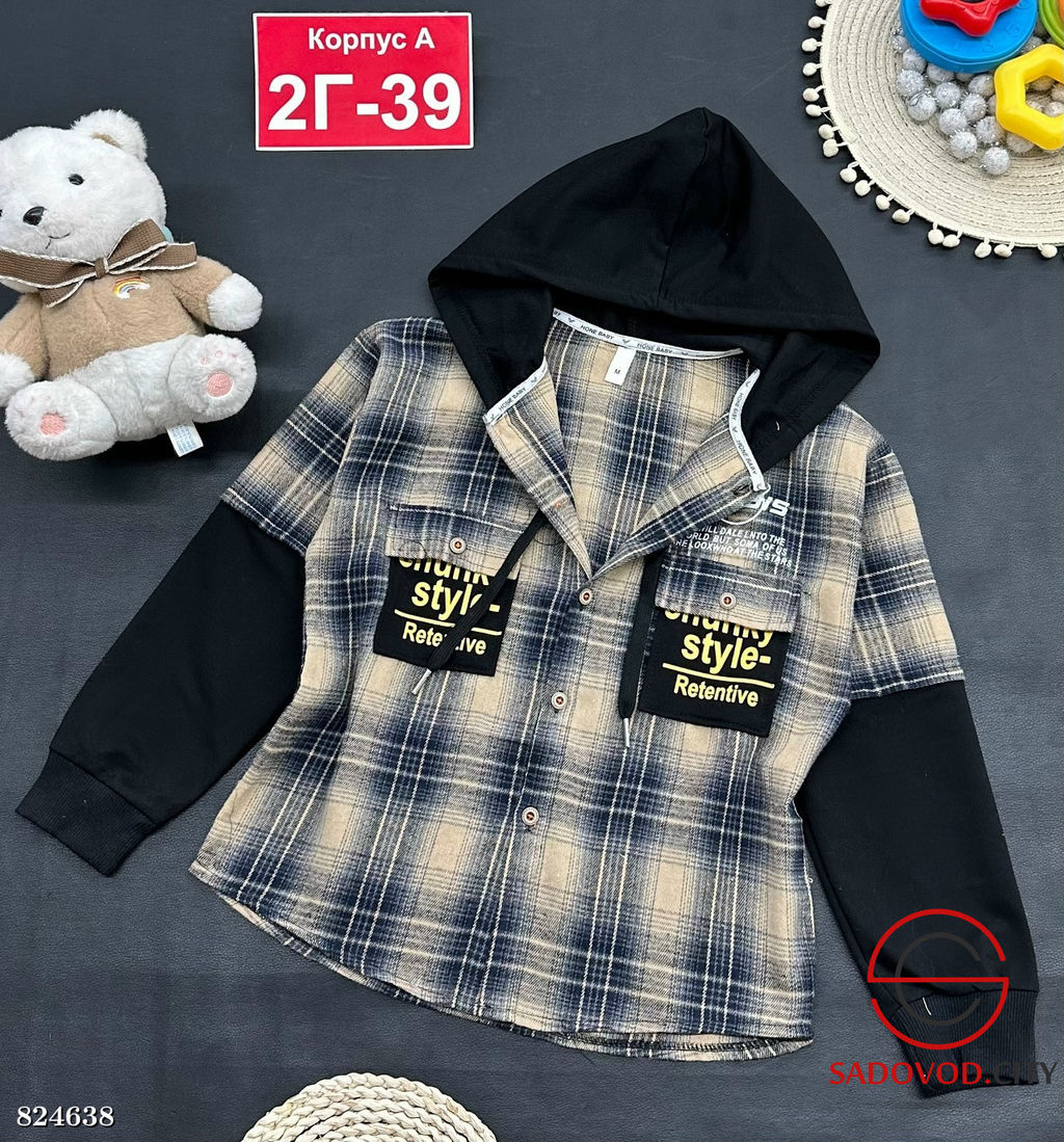 Рубашка для девочки в клетку