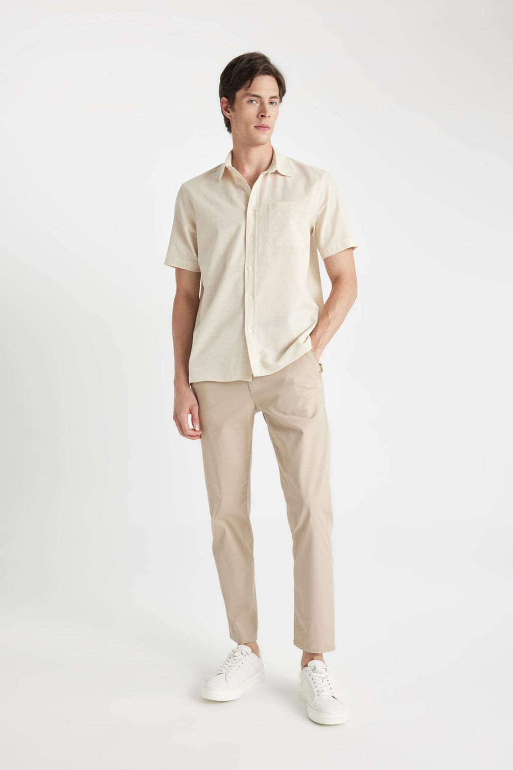 Twill Chino Kanvas Pantolon Cepli Duz Paca - Defacto фото 9