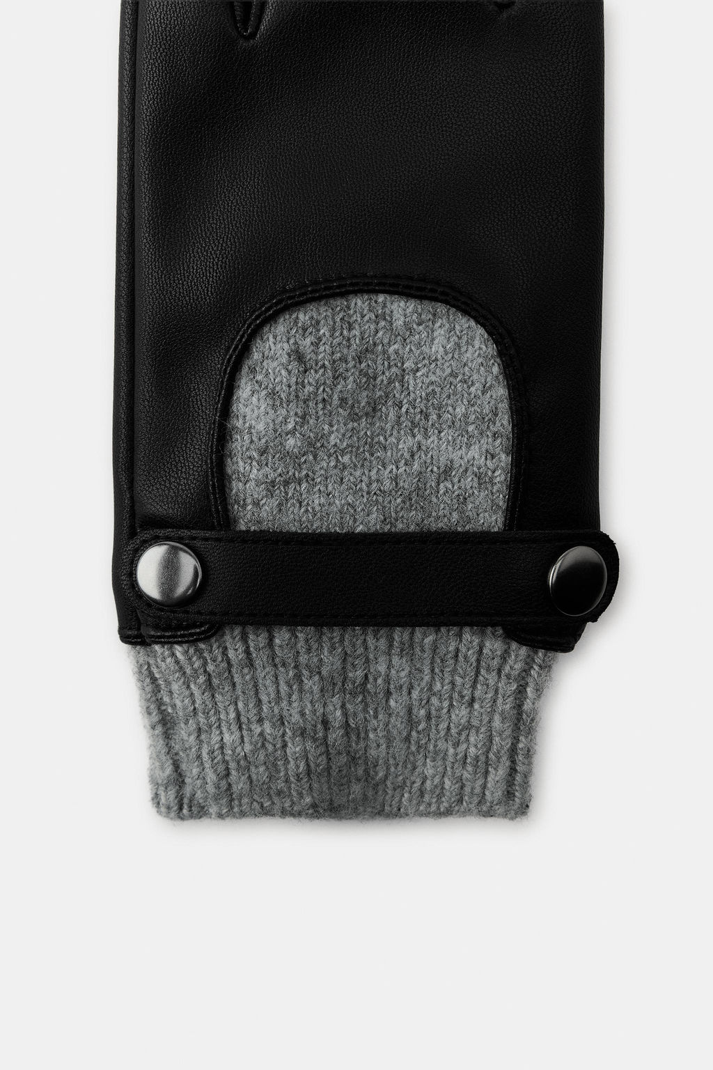 GUANTES EFECTO PIEL COMBINADO / Negro - Zara фото 5