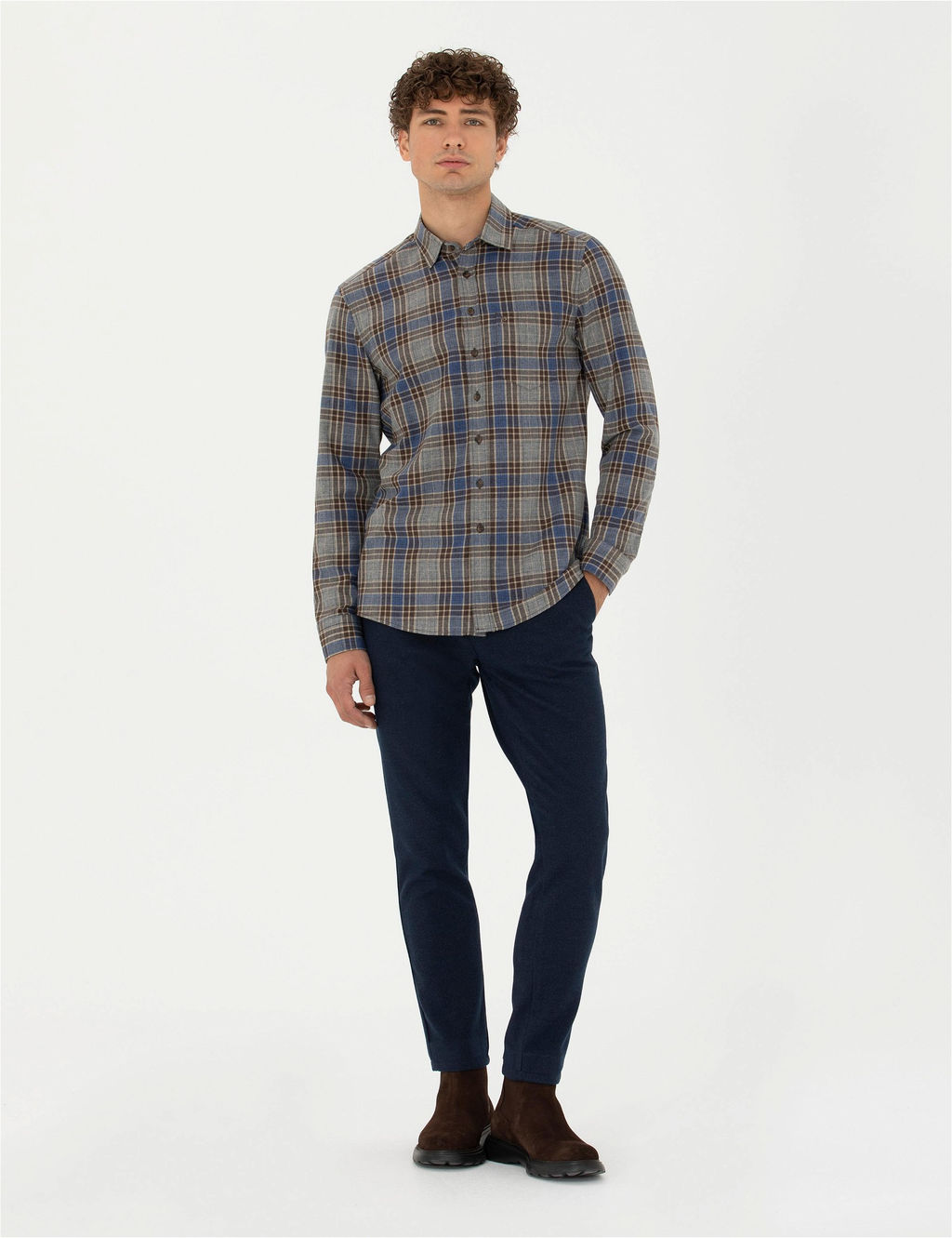 Kahverengi Regular Fit Uzun Kollu G_mlek - Pierre cardin фото 4