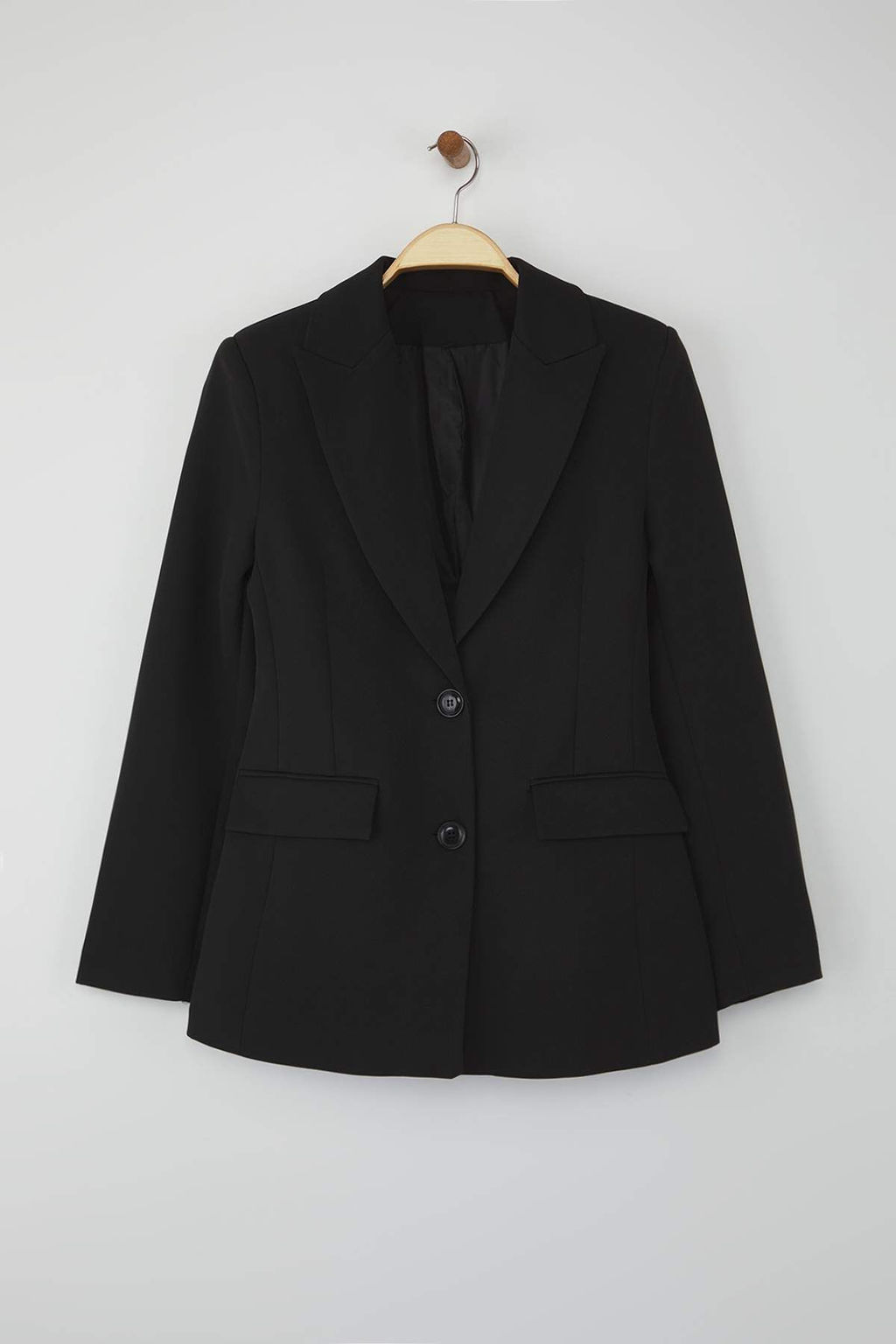 Siyah Fitted/Bele Oturan Dokuma Blazer Ceket TWOAW26BC00000