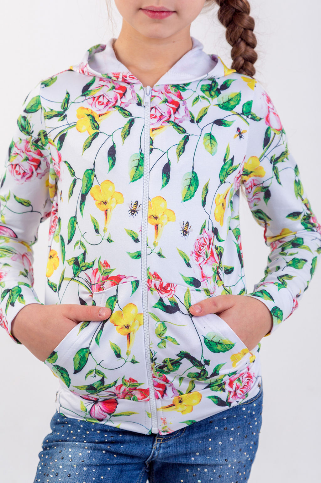 Толстовка на молнии "Росита",экрю