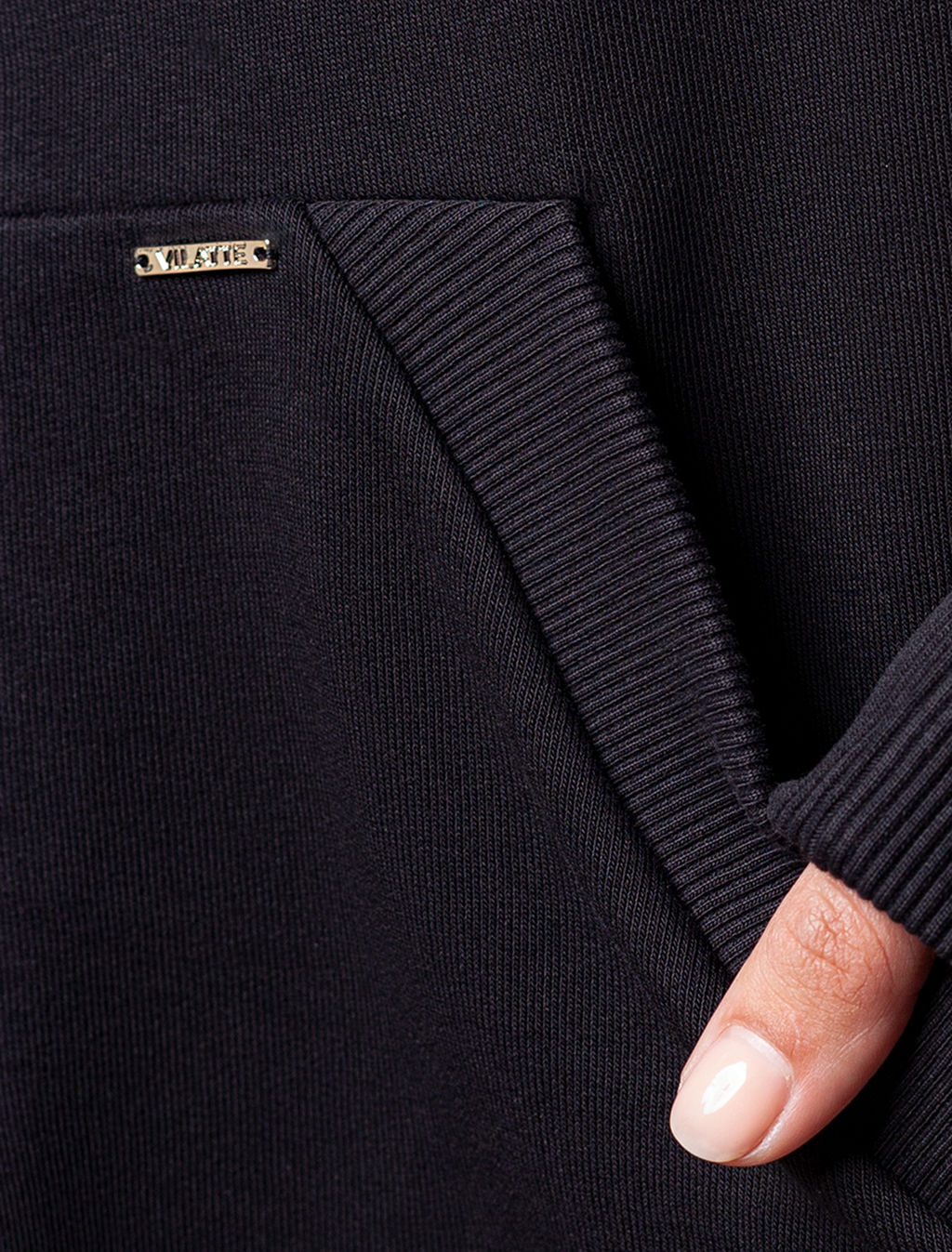 VILATTE / Худи на молнии из петельчатого футера-трехнитки фото 3