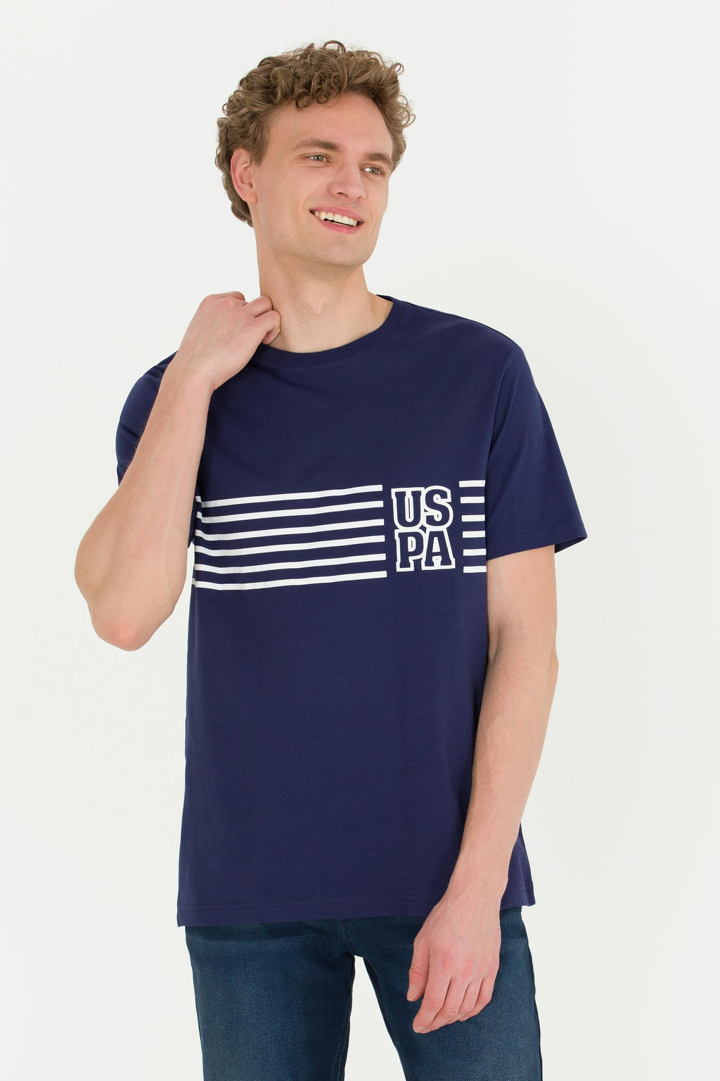 Erkek Lacivert Bisiklet Yaka Ti__rt