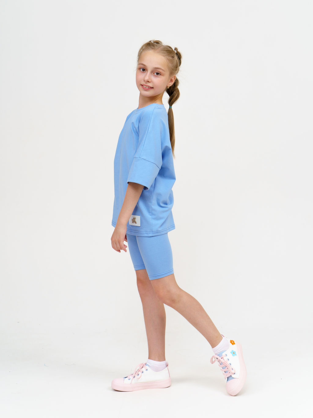 950Д Костюм с велосипедками "Голубой"