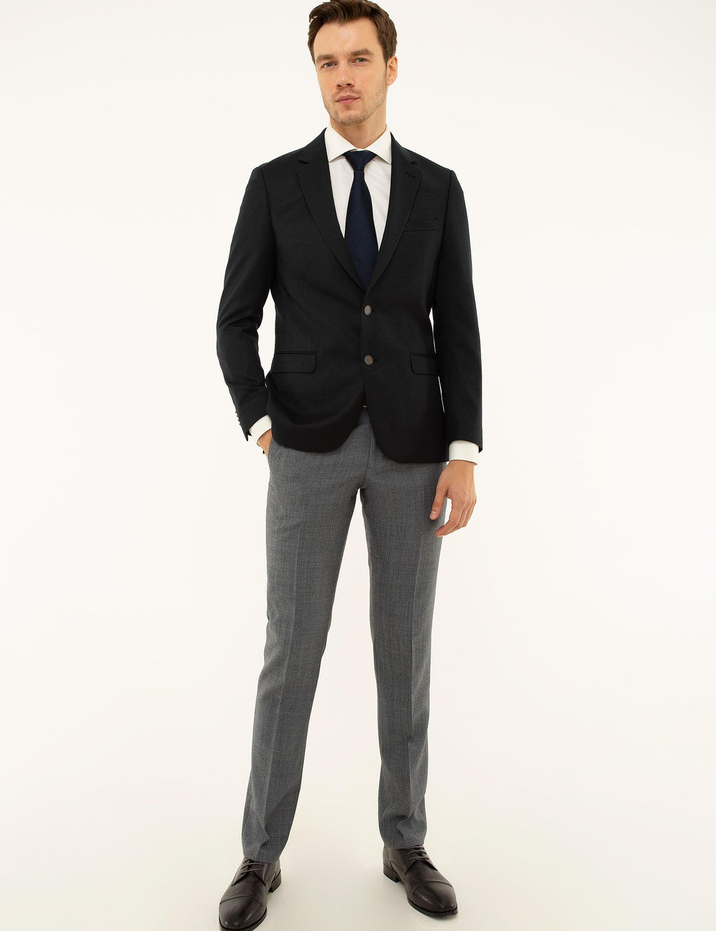 Темно-синяя приталенная куртка - Cacharel фото 5