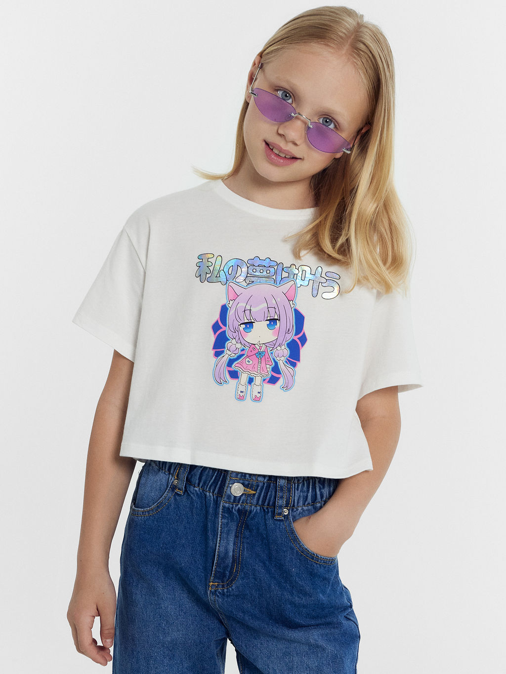 Футболка для девочек белая с принтом в виде аниме - Mark formelle фото 2