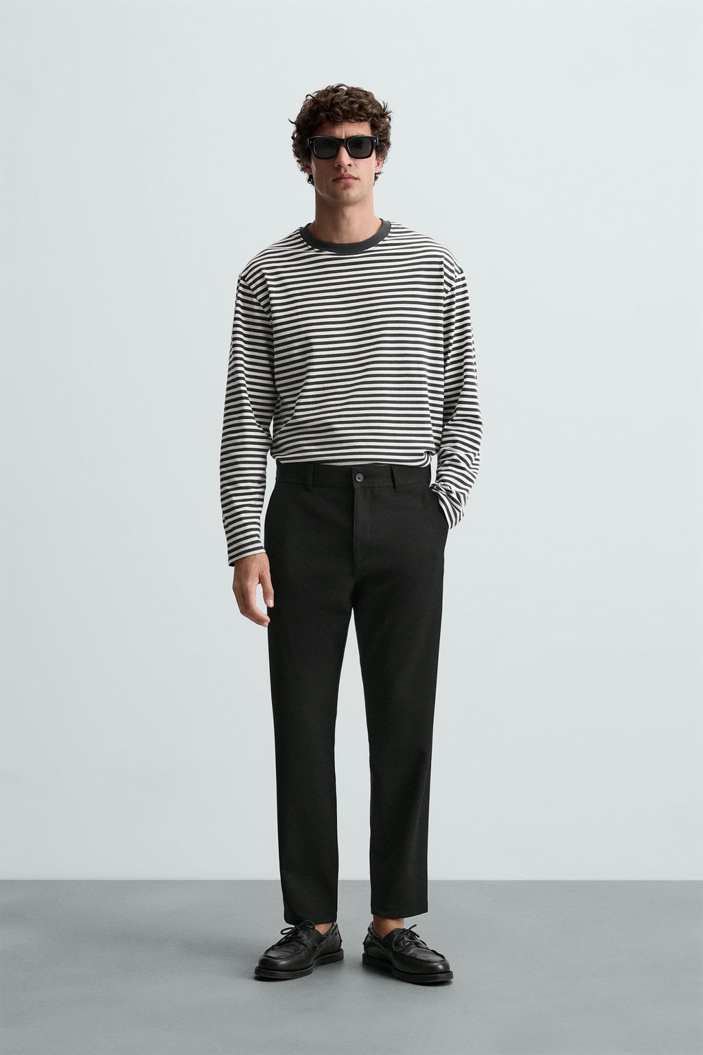 PANTAL?N CHINO ESTRUCTURA CONFORT / Negro - Zara фото 12