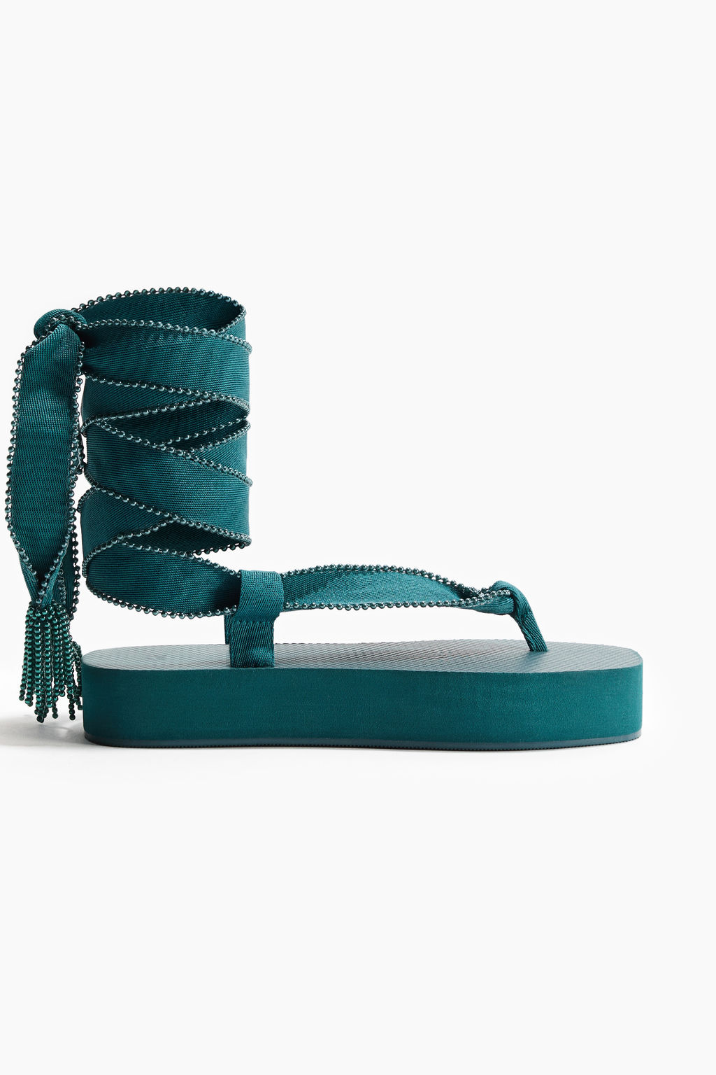 Chancletas de plataforma con lazada