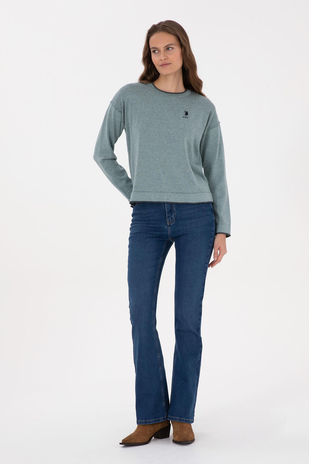 Kad_n Mavi Slim Flare Fit Jean Pantolon - U.s. polo assn фото 3