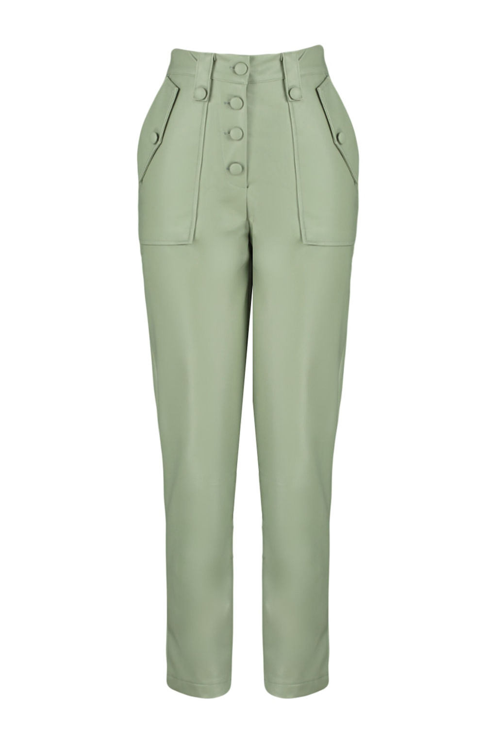 TRENDYOLMILLA Limited Edition Siyah Havuc Dokuma Onden Dugmeli Suni Deri Pantolon TWOAW22PL0083 фото 7