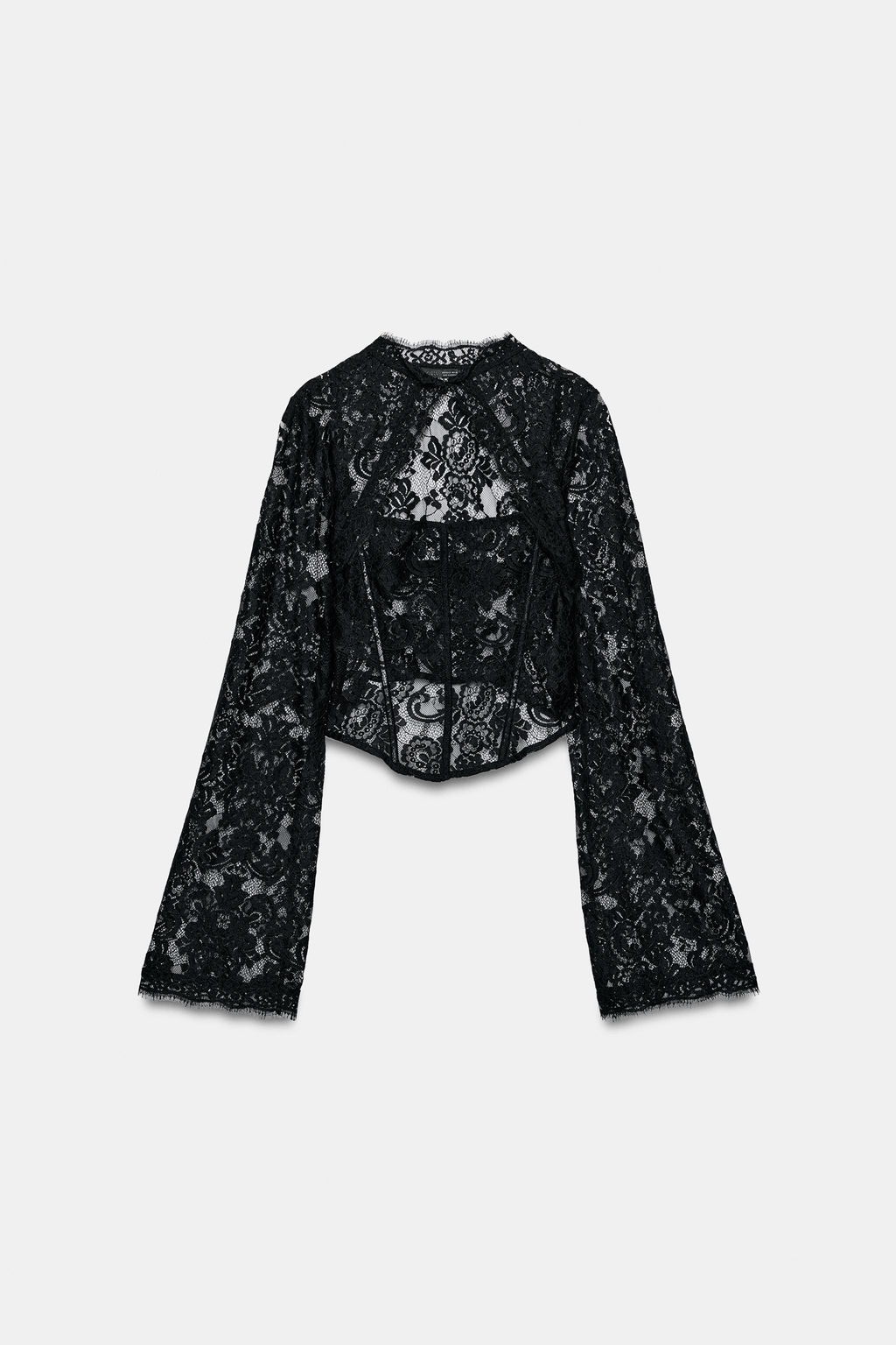 TOP CORS? ENCAJE / Negro
