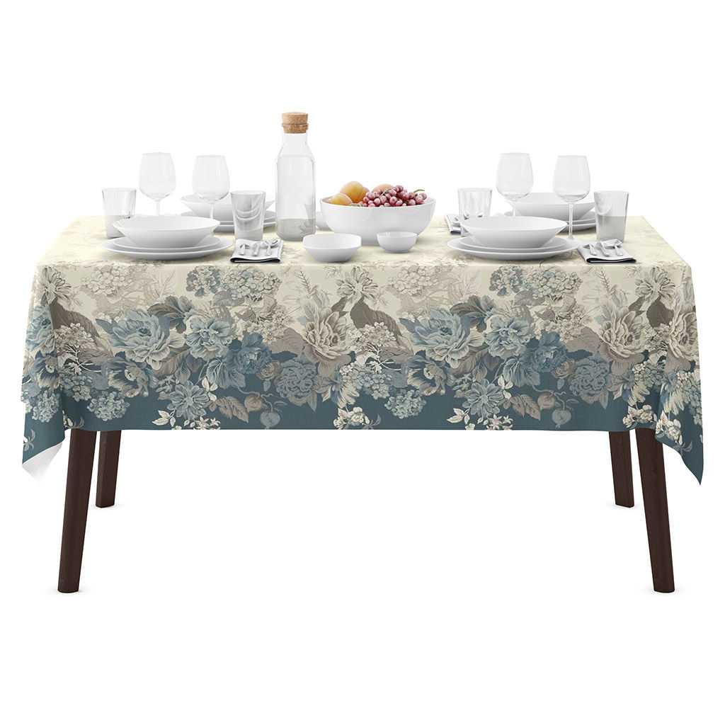 Скатерть 120х145см Феличита, длина стола до 105см, на 4 персоны, рогожка, хлопок 171г/м2, упаковка классическая 28х41см, Домашняя мода (Россия)  фото 3