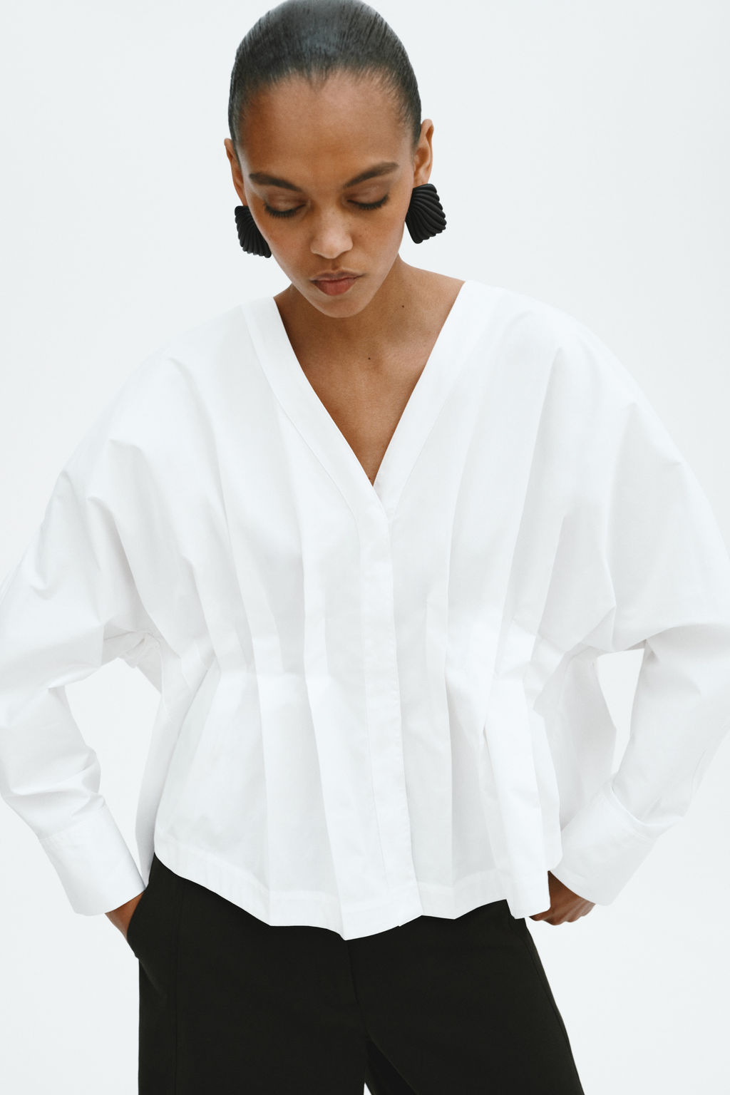 Blusa entallada de algod?n - H&m фото 3