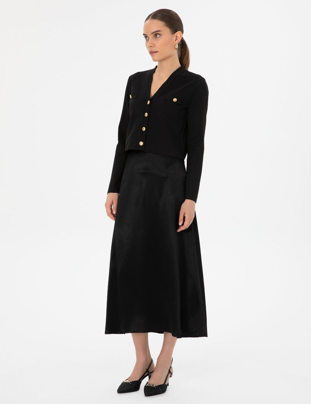 Siyah A Kesim Dokuma Etek - Pierre cardin фото 3