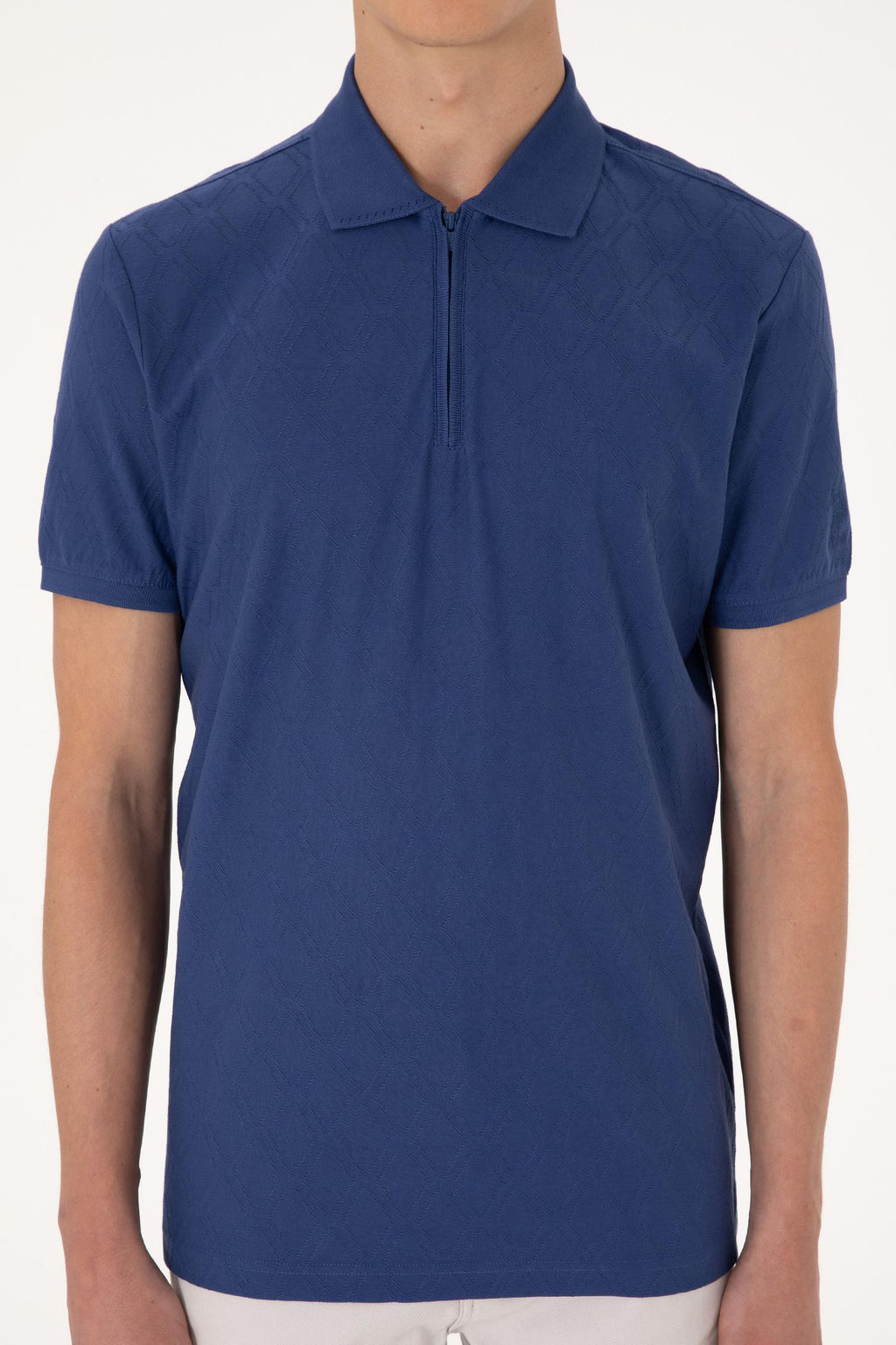 Erkek Regular Fit Fermuarl_ A__k Lacivert Desenli Ti__rt Sepette S_rpriz _ndirim - U.s. polo assn фото 6