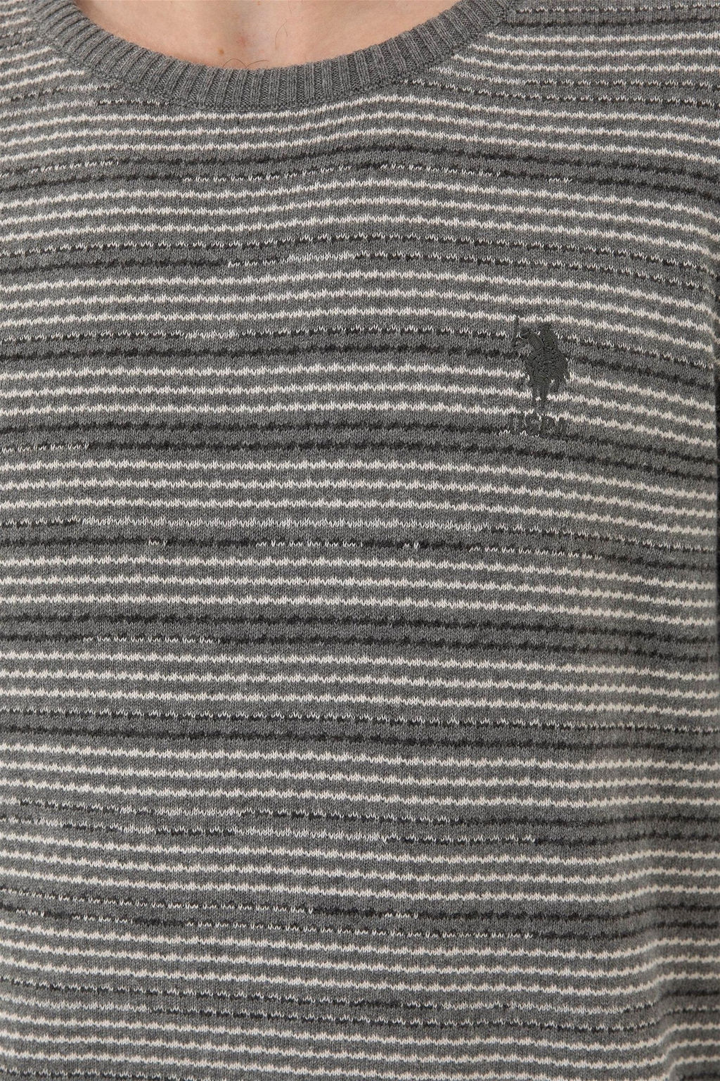 Мужской серый меланжевый свитер - U.s. polo assn фото 7