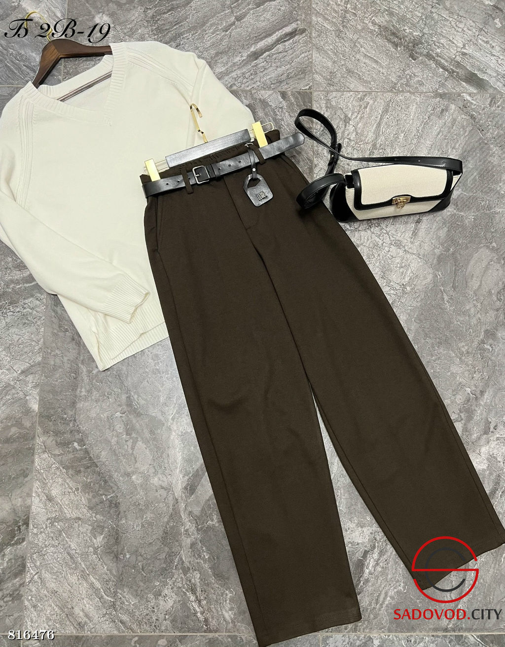 Брюки с ремнем широкие - Bruno фото 2
