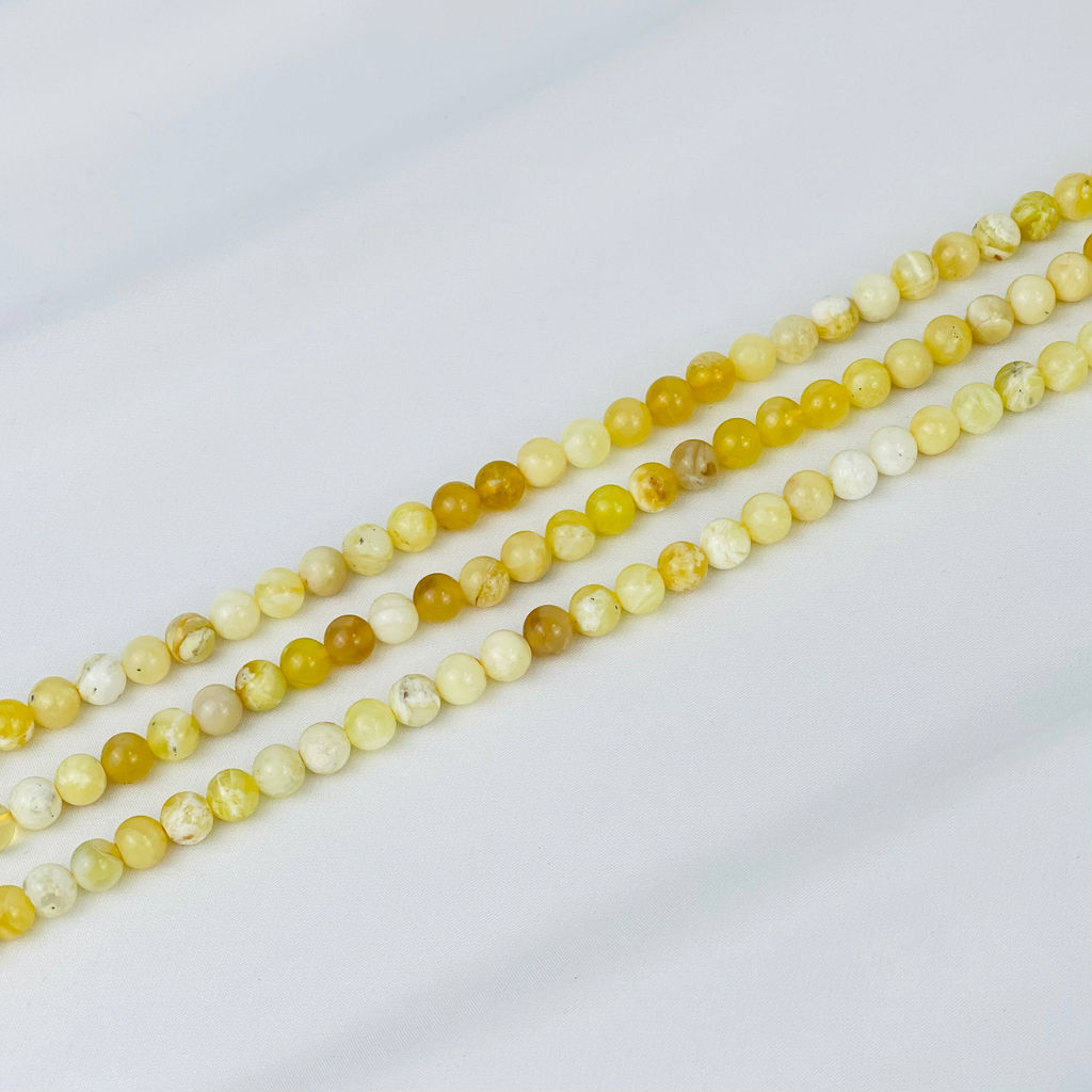 Бусины для украшений из желтого Опала (60 бусин) 39 см