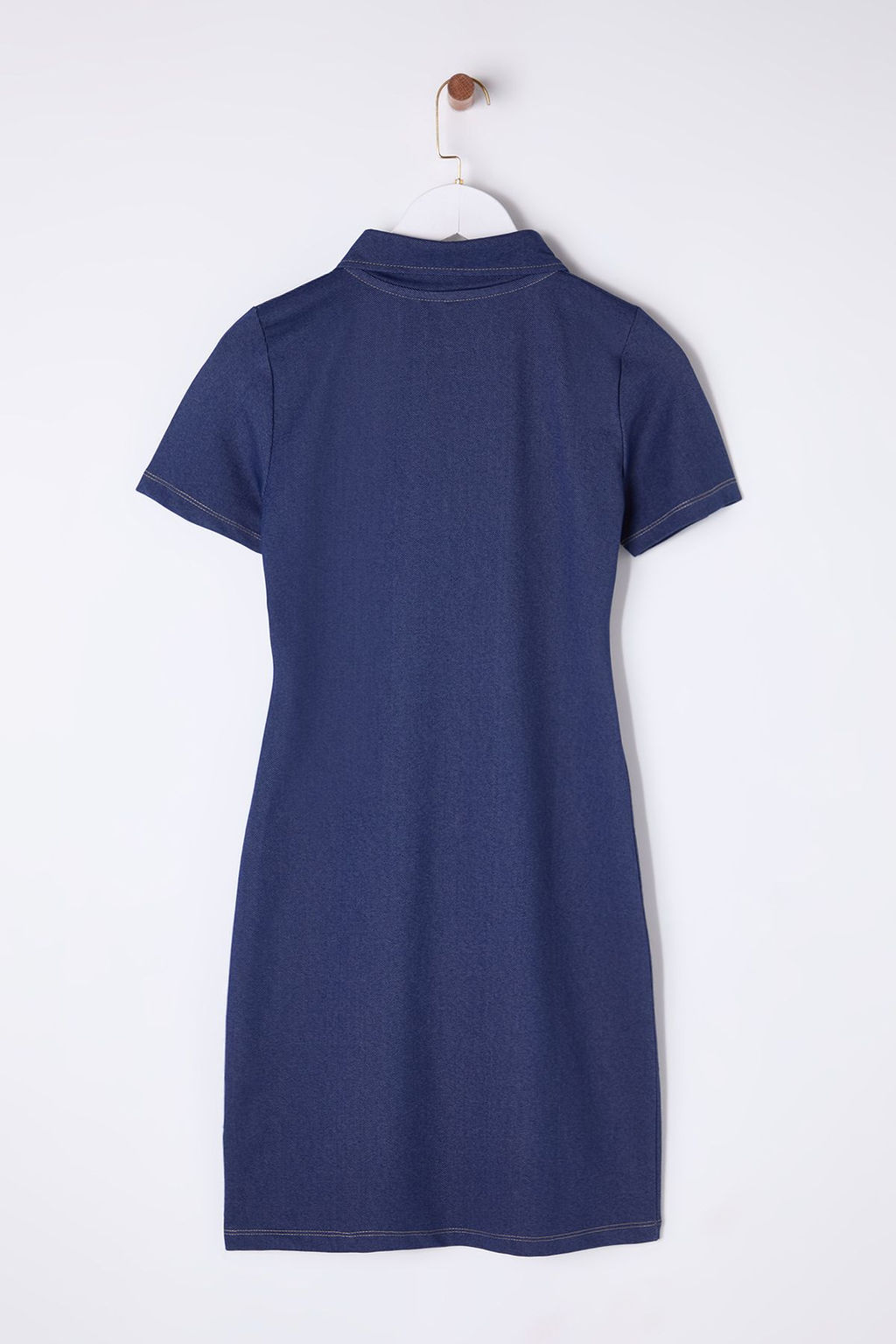 Indigo Bodycone/Vucuda Oturan Polo Yaka Mini Orme Elbise TWOSS25EL00068