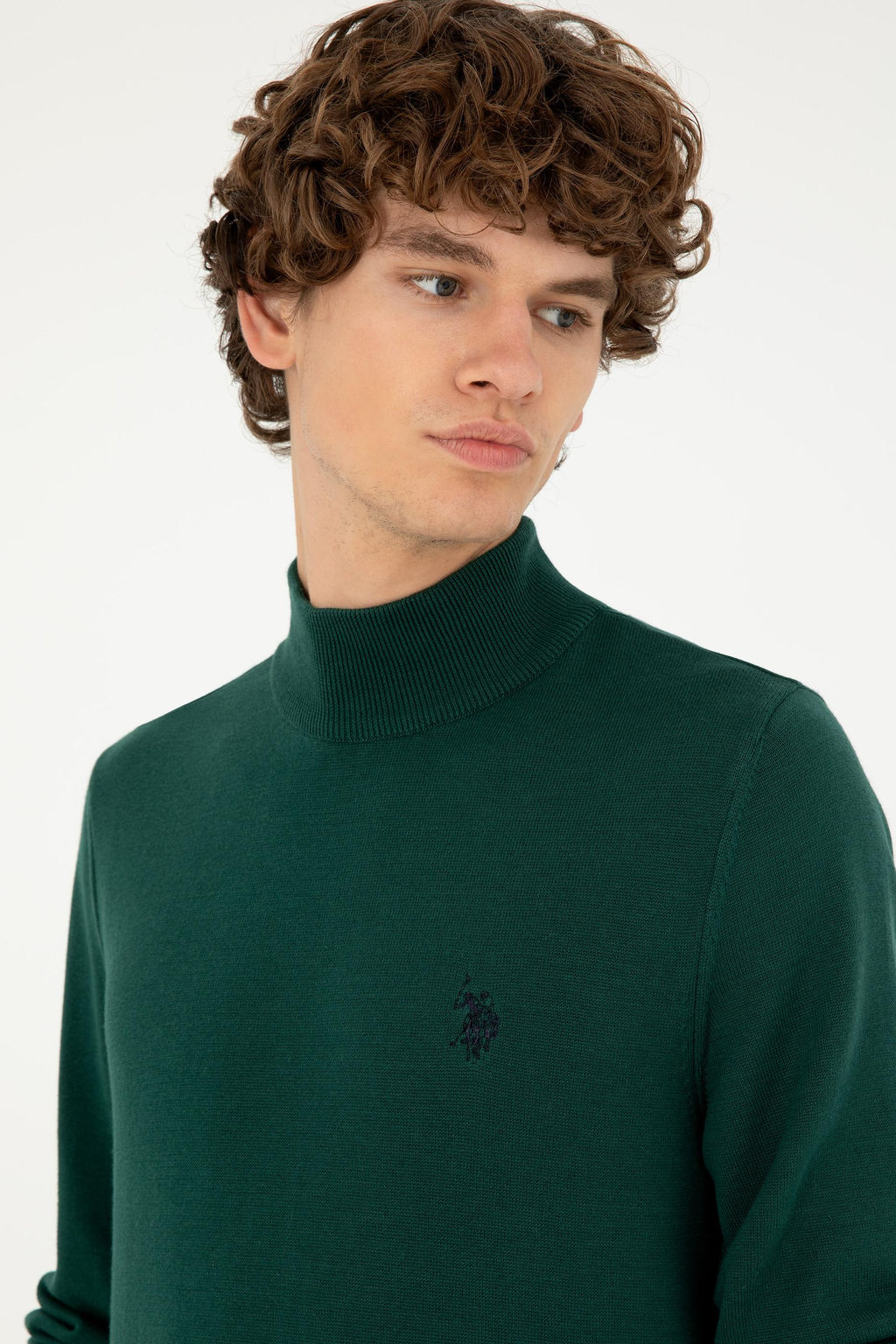 Мужской темно-зеленый базовый свитер Неожиданная скидка в корзине - U.s. polo assn фото 2