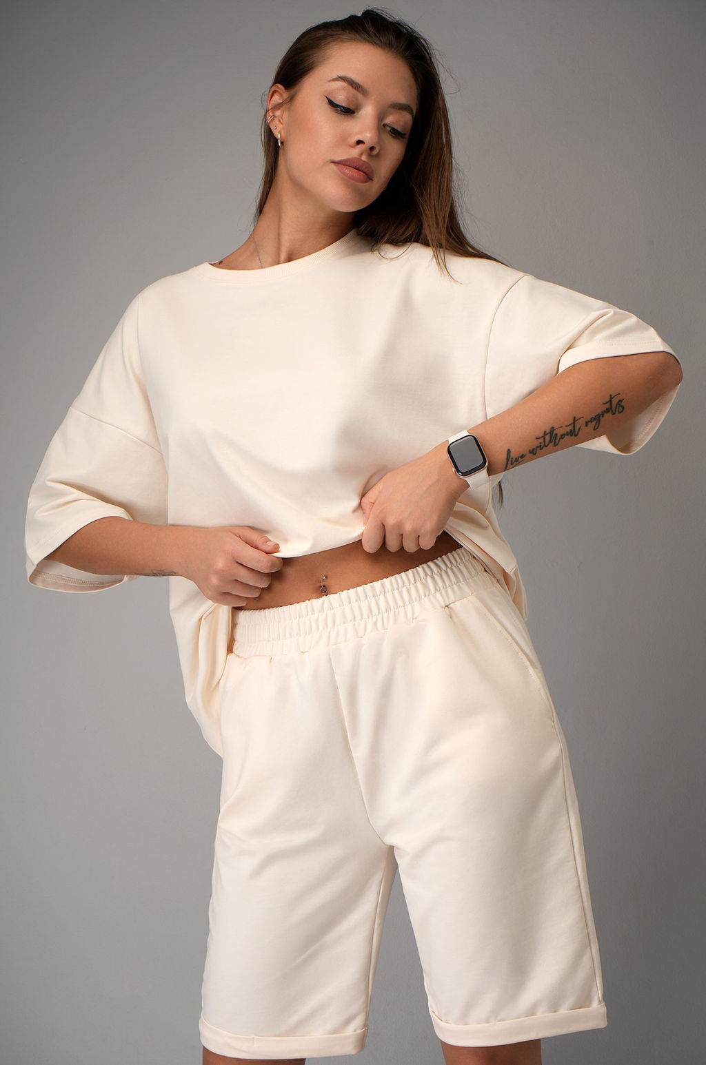 Женский костюм оверсайз из футера двухнитки Happyfox