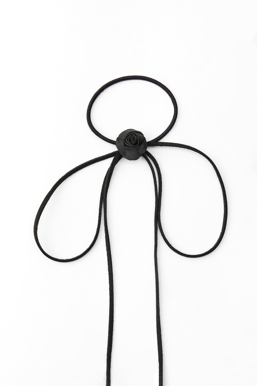 PACK OF 2 FLOWER BOW SHEEPSKIN TIES - Zara фото 8