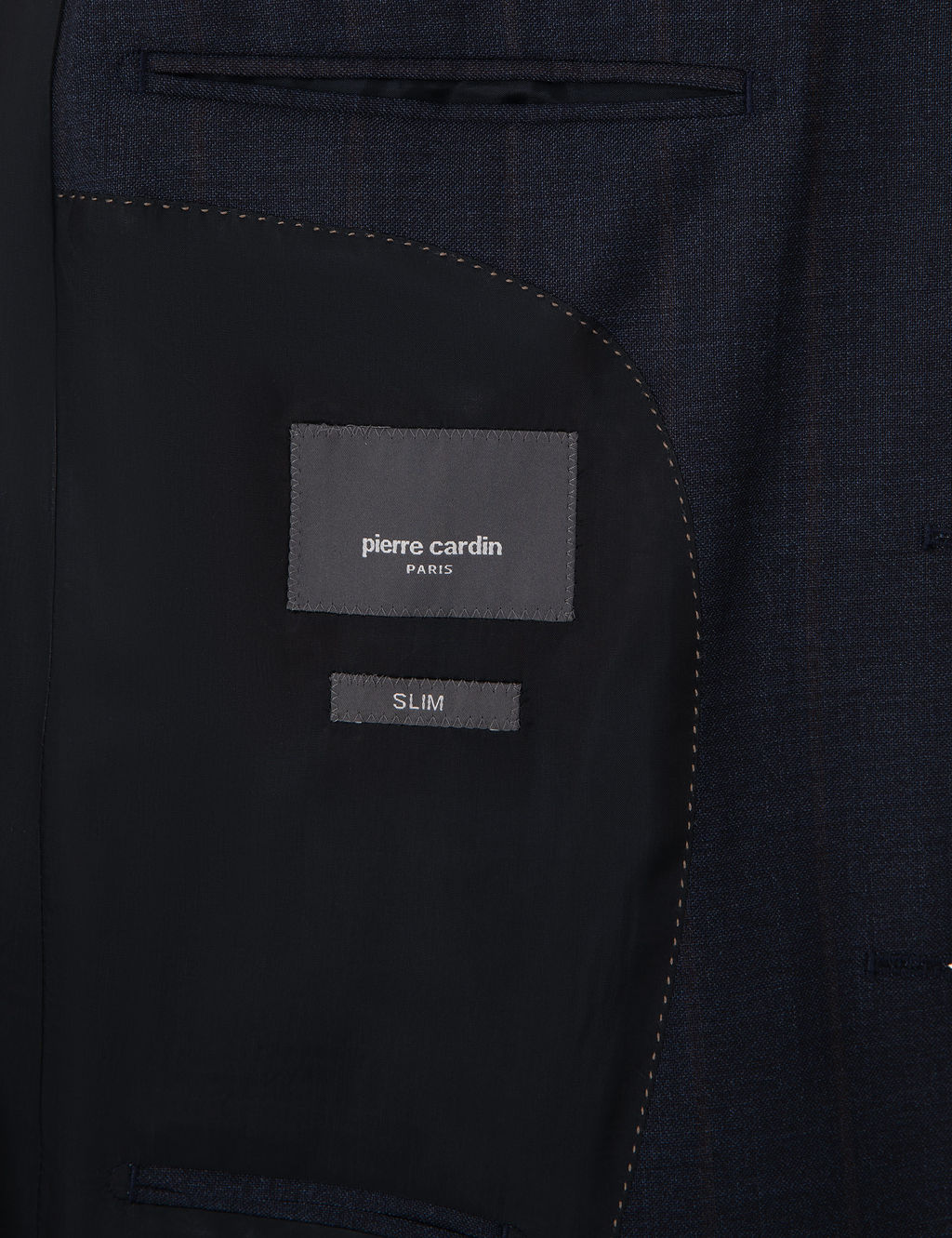 Lacivert Slim Fit %100 Y_n _izgili Tak_m Elbise