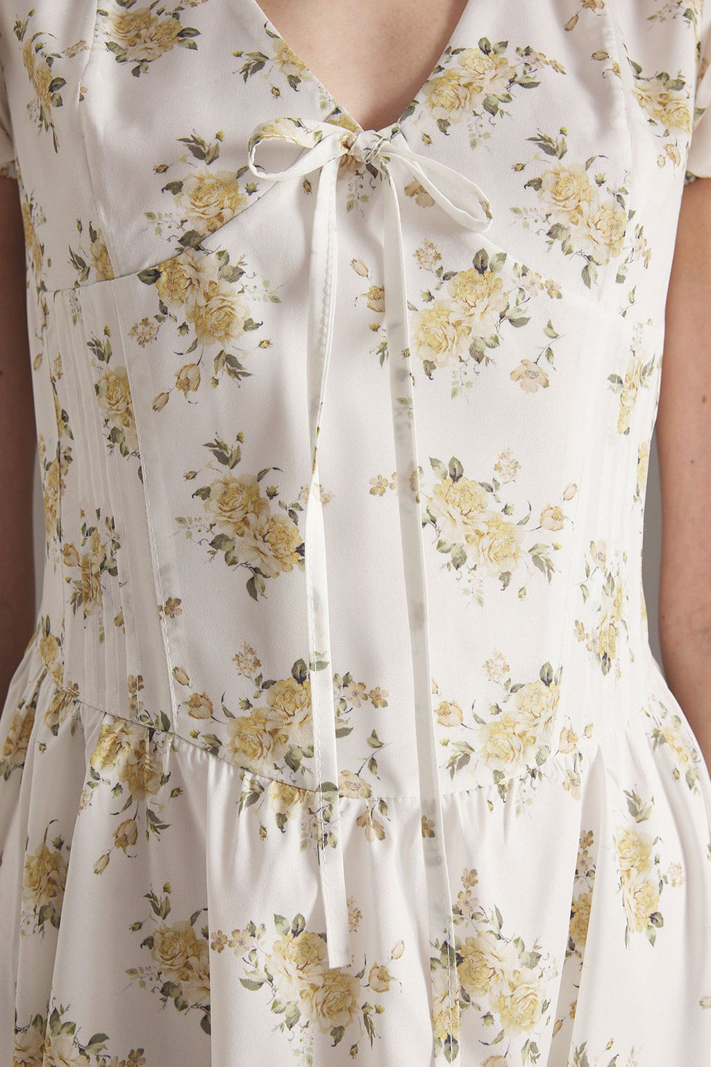 TRENDYOLMILLA Ekru Cicekli Mini Dokuma Elbise TWOSS25EL00789 фото 3