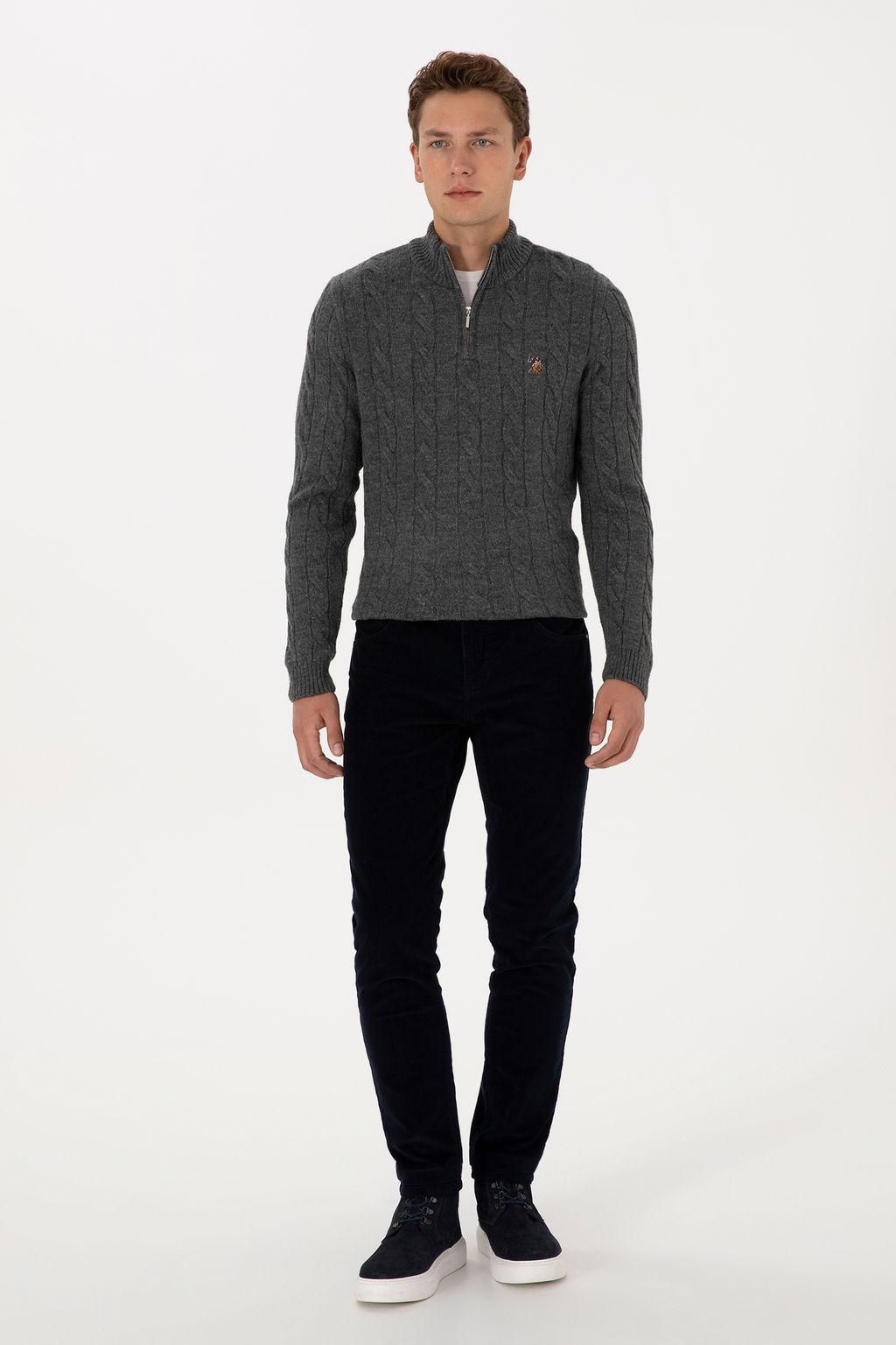 Erkek Lacivert Slim Fit Kanvas / Chino Pantolon - U.s. polo assn фото 7