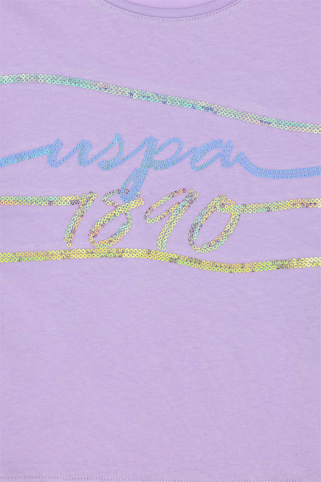 Сиреневая футболка для девочки - U.s. polo assn фото 3