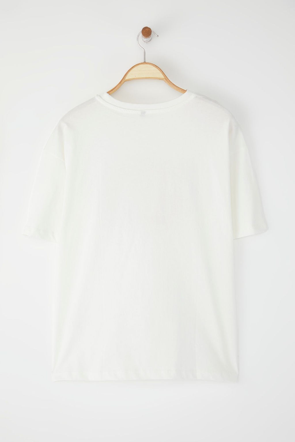 TRENDYOLMILLA Bordo %100 Pamuk Oversize/Genis Pach Nak?sl? Orme T-Shirt TWOSS25TS00069 фото 7