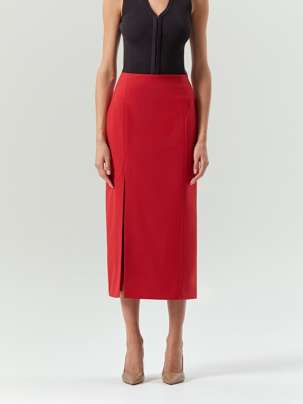 ЕМКА / Юбка-карандаш миди из вискозы и шерсти - Emka фото 4