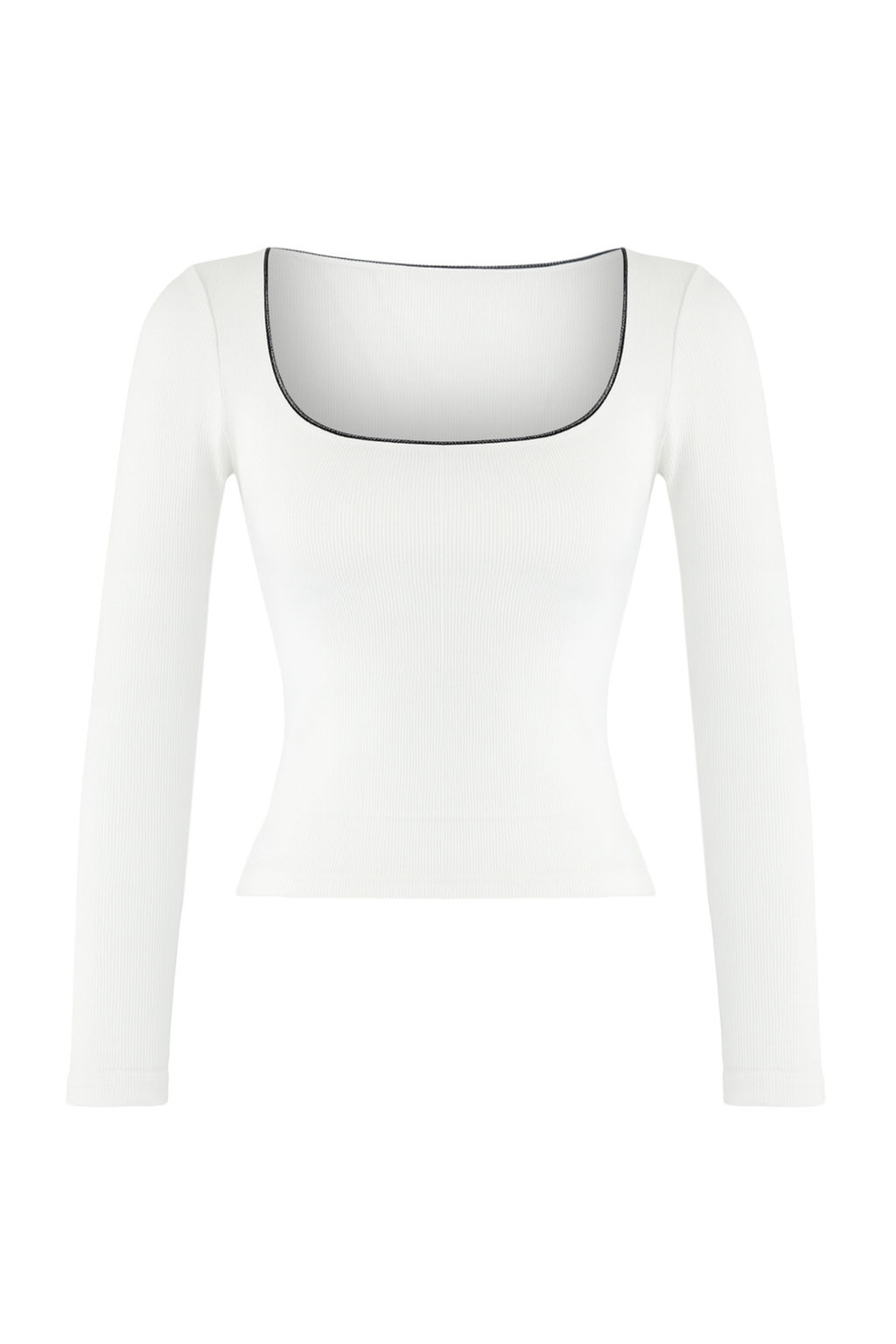 Teen Ekru Renk Bloklu Kroseta Detayl? Slim/Vucuda Oturan Orme Bluz TWOAW26BZ00085