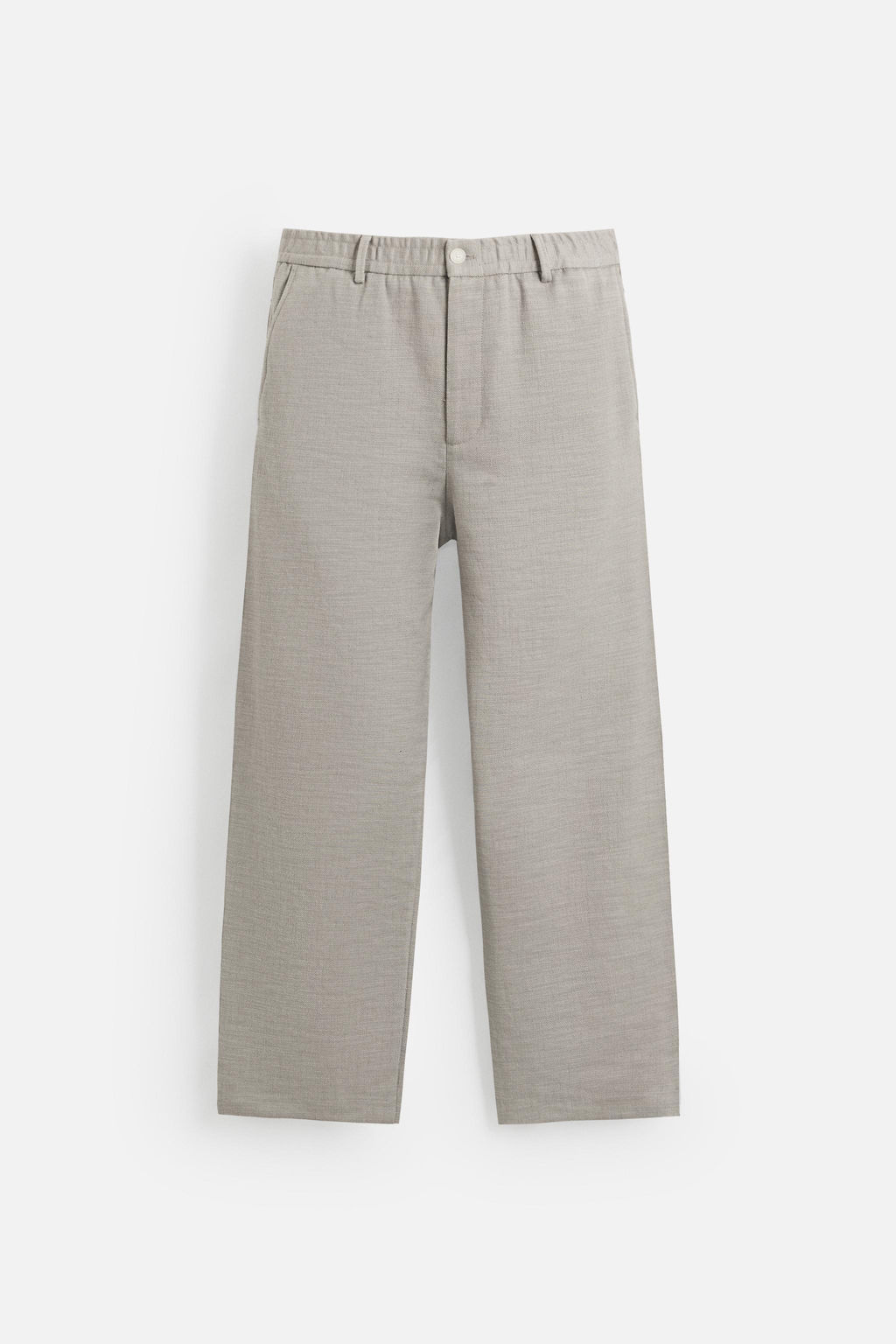 TEXTURED REGULAR FIT TROUSERS - Zara фото 7