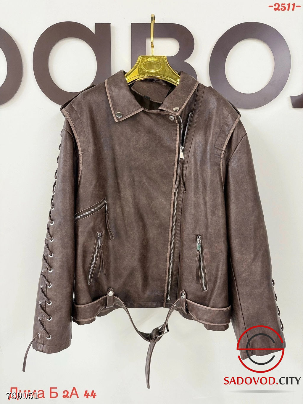 Женская кожаная куртка косуха 769051 - Zum ming фото 2