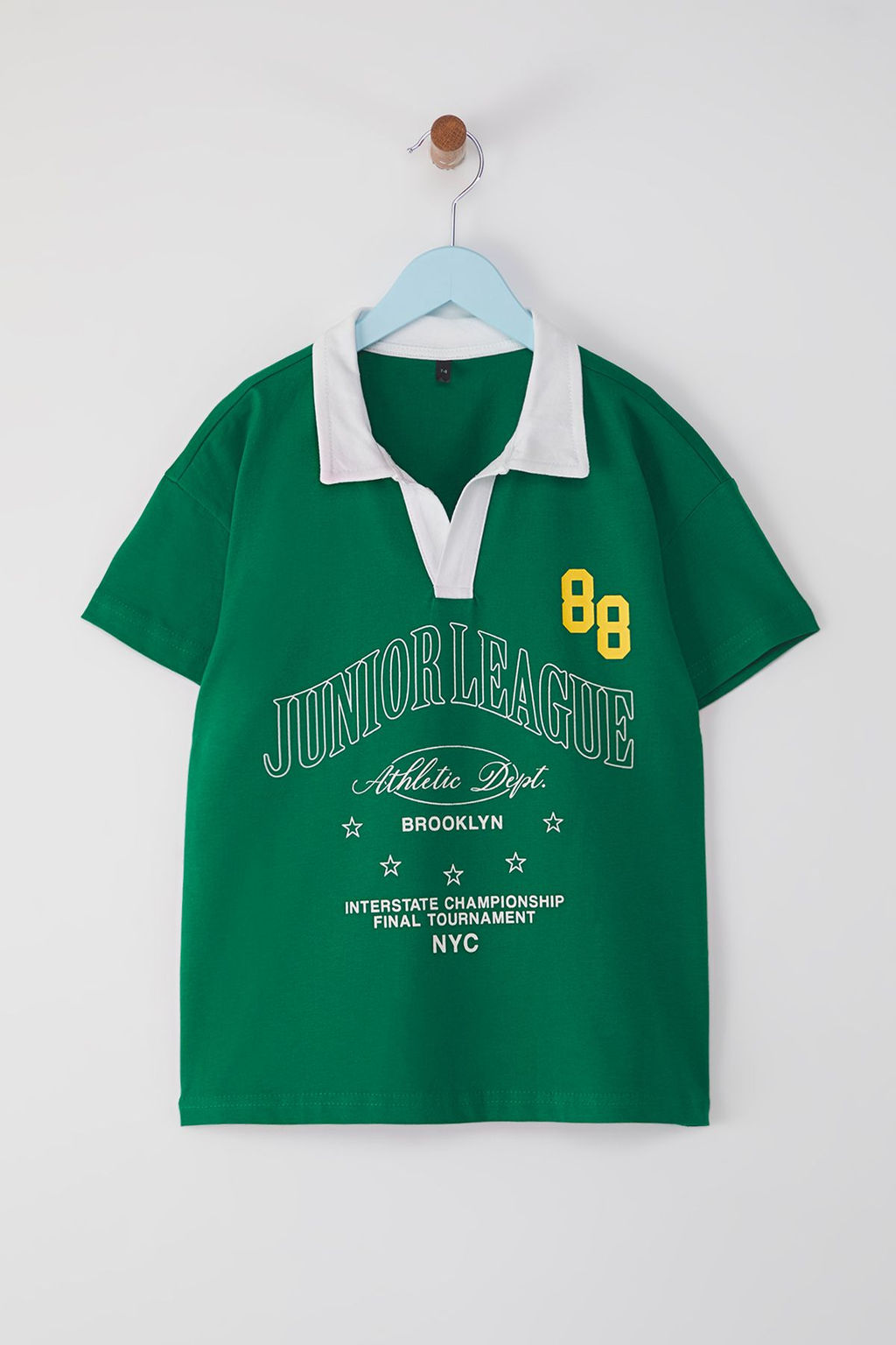 Beyaz Erkek Cocuk %100 Pamuk Slogan Bask?l? Polo Yaka K?sa Kol Orme T-Shirt TKDSS25TS00080 - Trendyolmilla фото 3