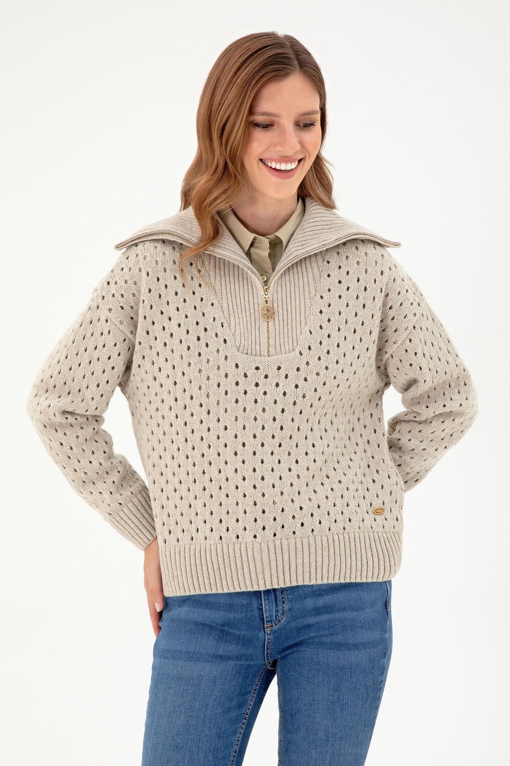 Женский свитер с камнями Неожиданная скидка в корзине - U.s. polo assn фото 3