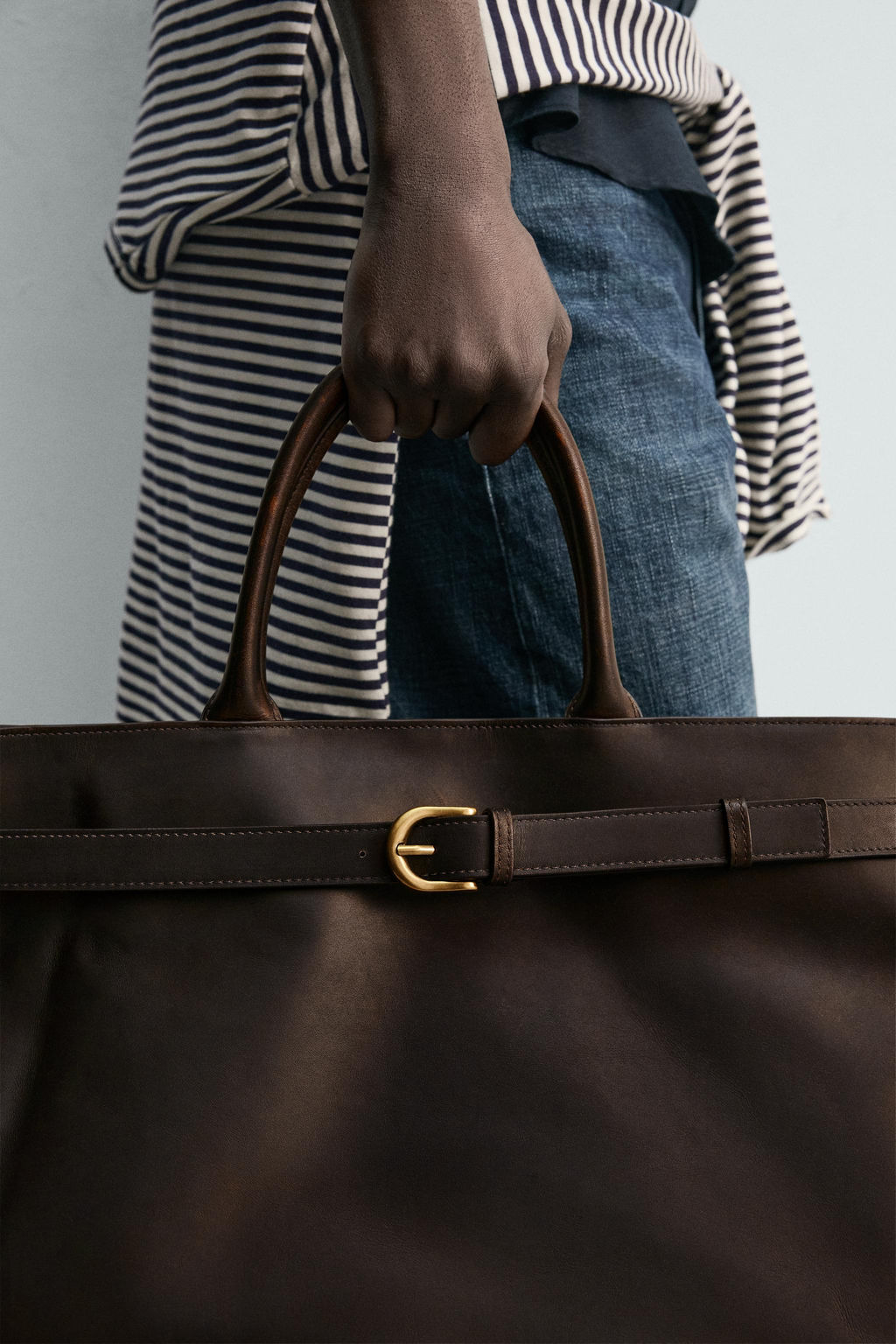 BOLSO DE MANO PIEL / Marr?n - Zara фото 4