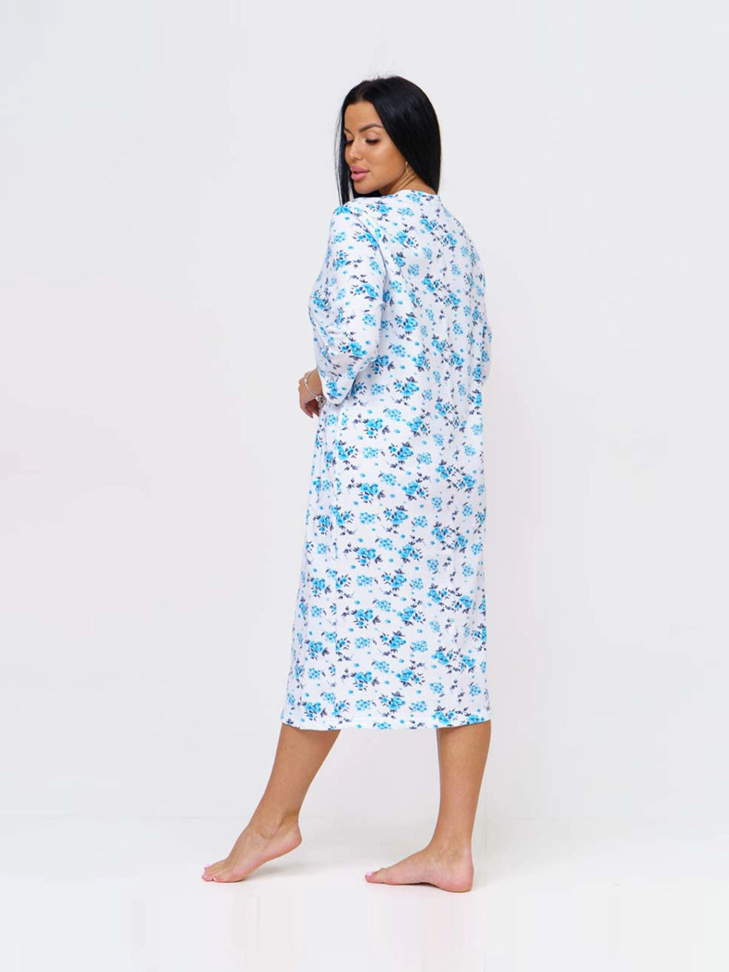 Ночная сорочка женская, цвет белый голубой