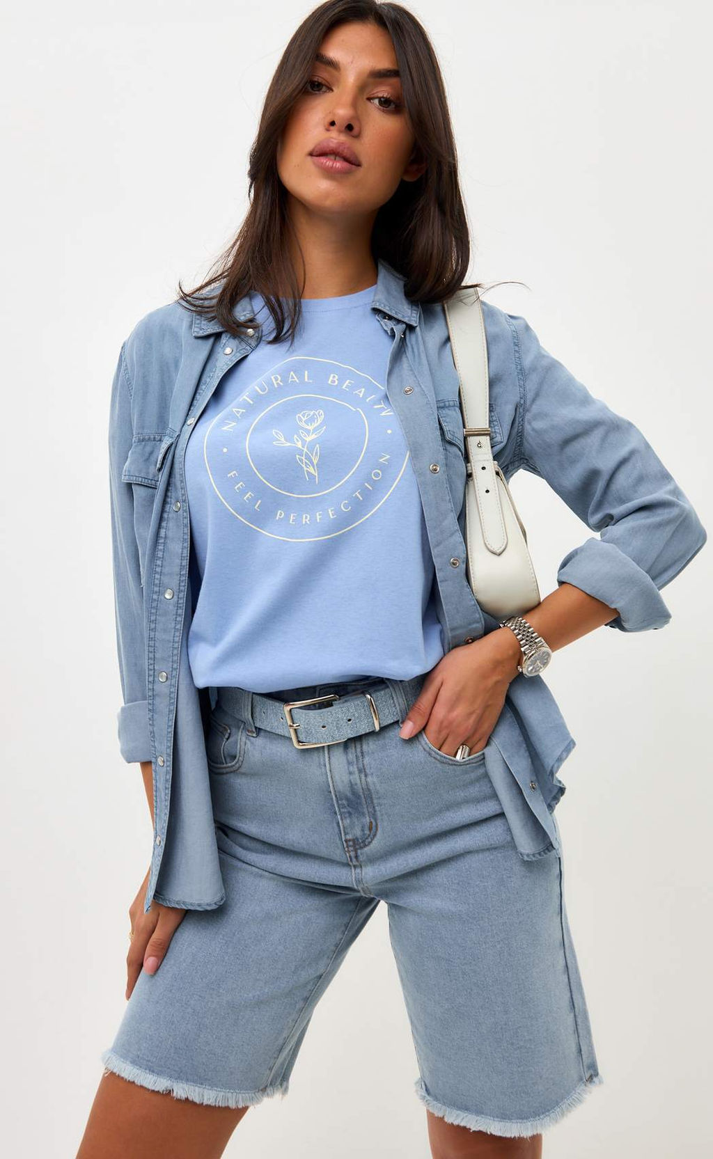 Шорты джинс F512-0908 l.blue