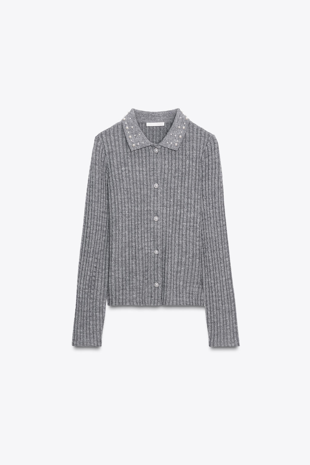 JEWEL COLLAR CUT-OUT CARDIGAN - Zara фото 6