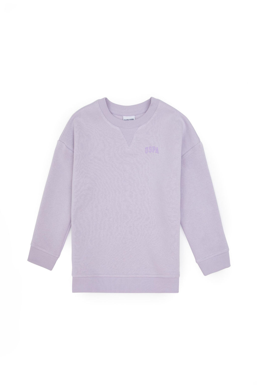 K_z _ocuk Lila _ardonlu Bisiklet Yaka Basic Sweatshirt Sepette S_rpriz _ndirim - U.s. polo assn фото 2