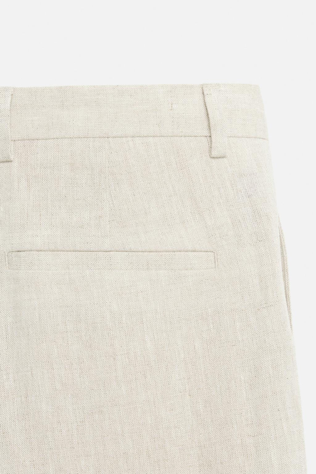 100% LINEN PLEATED TROUSERS - Zara фото 21