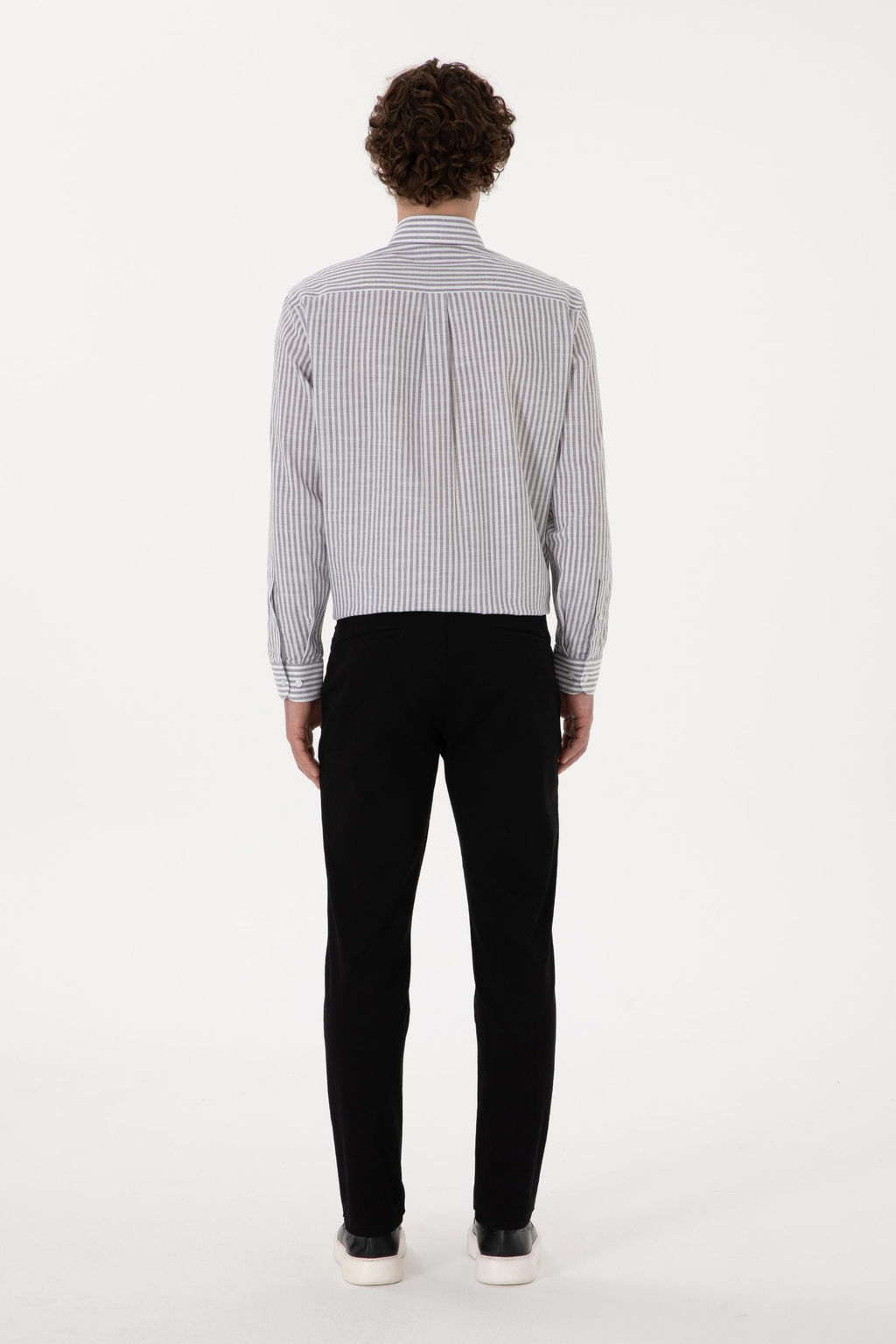 Erkek Siyah Slim Fit Kanvas Pantolon